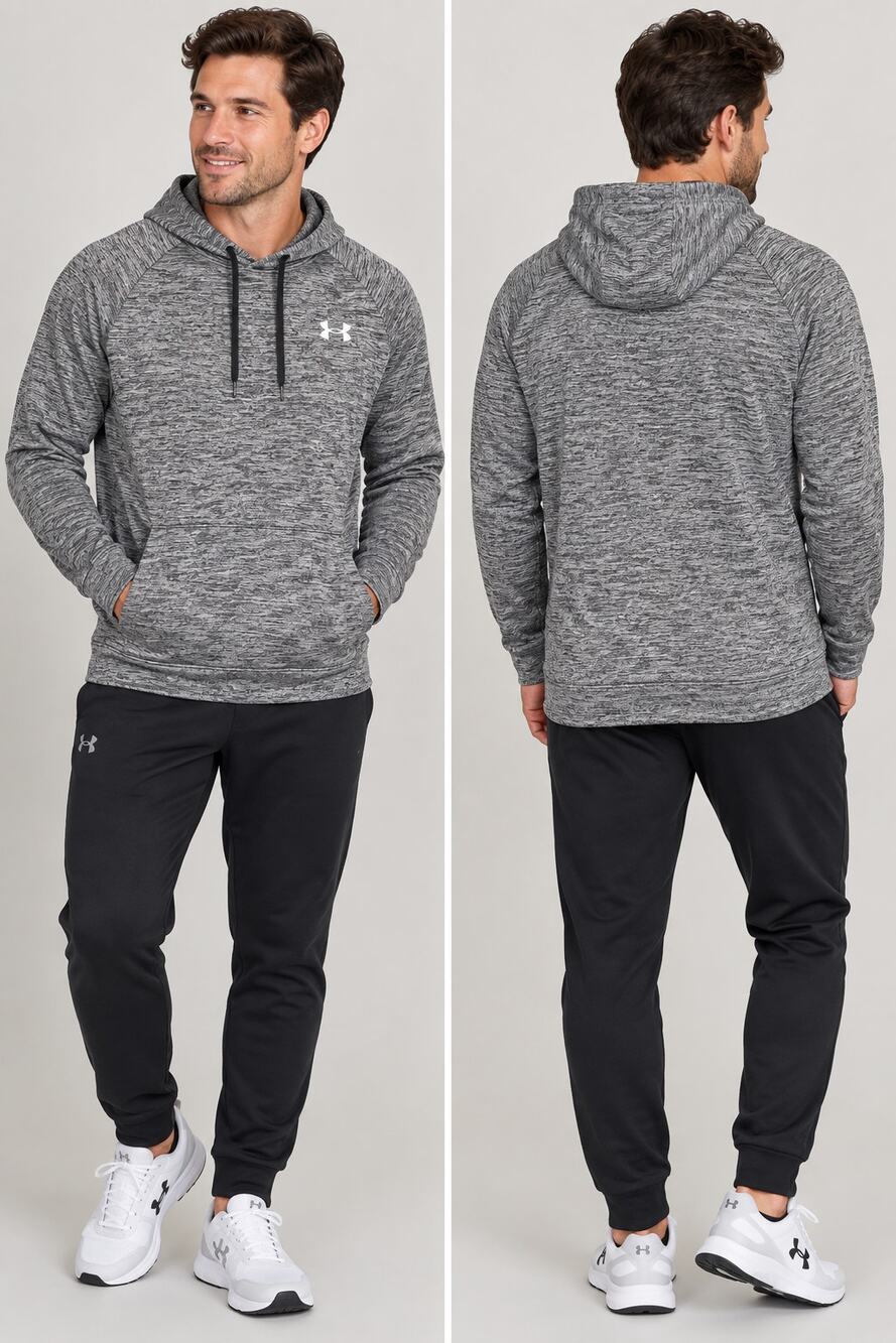 Under Armour Armour Fleece Twist Hoodie Gray Marled Mens XL